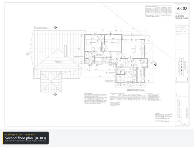Architect's plans: Second floor plan A-103