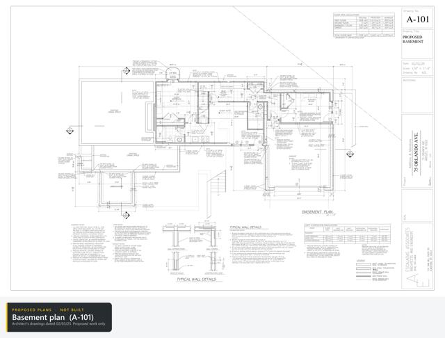 Architect's plans: Basement plan A-101
